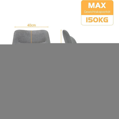 Drehbarer Esszimmerstuhl Set Grau | Ergonomisch & Bequem