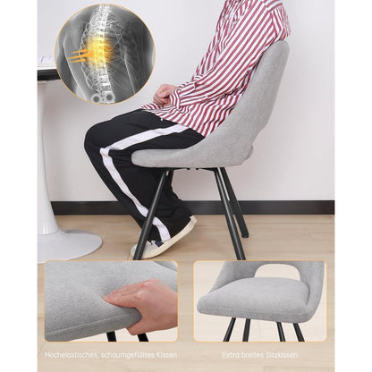 Drehbarer Esszimmerstuhl Set Grau | Ergonomisch & Bequem
