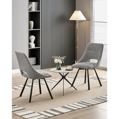 Drehbarer Esszimmerstuhl Set Grau | Ergonomisch & Bequem