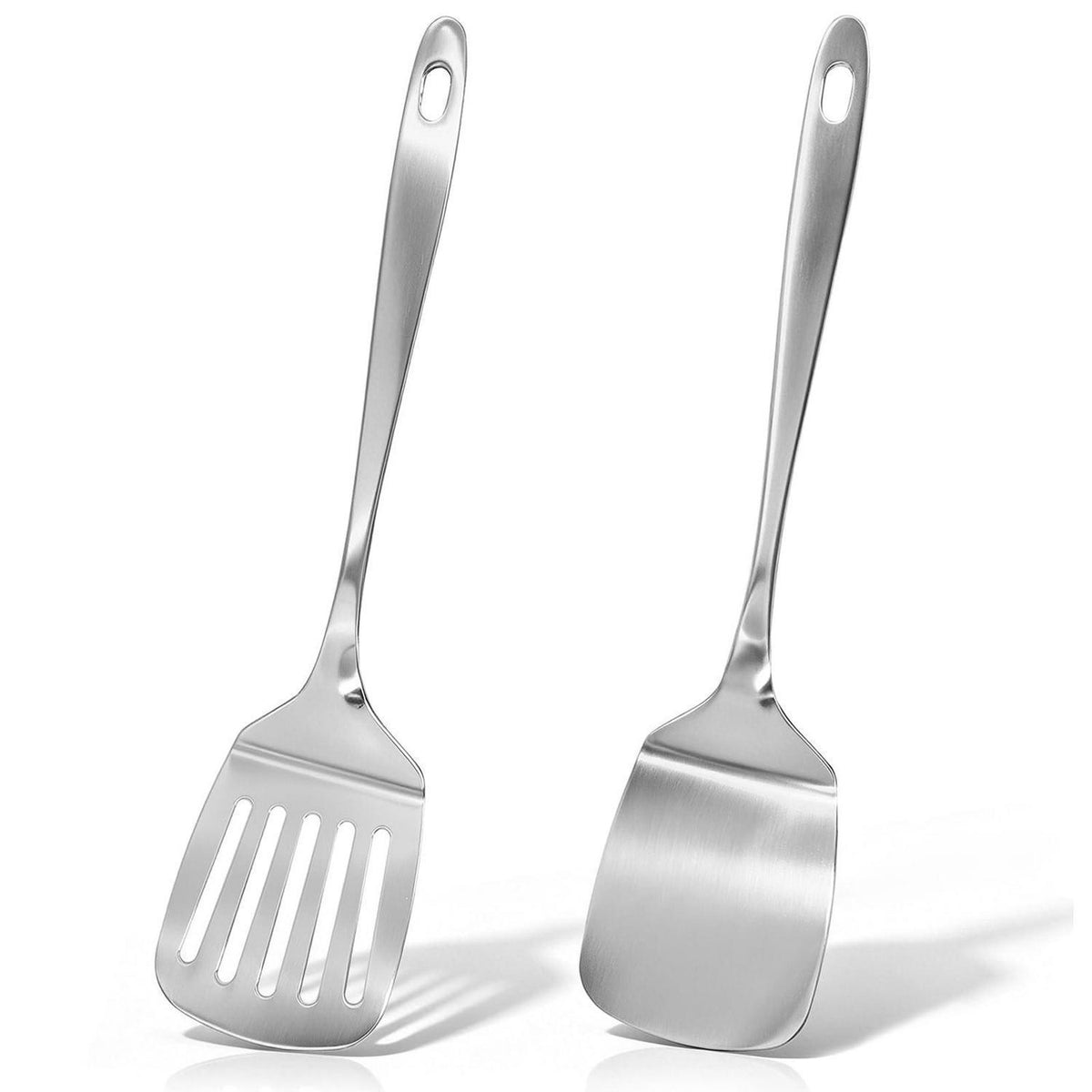 Pfannenwender Set 2-teilig Edelstahl für Antihaft-Pfannen