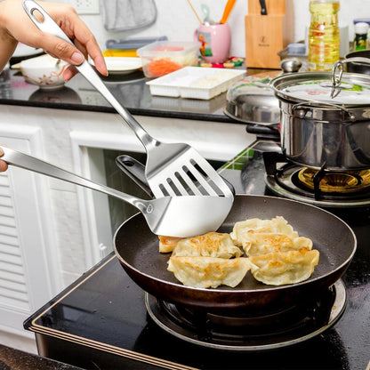 Pfannenwender Set 2-teilig Edelstahl für Antihaft-Pfannen