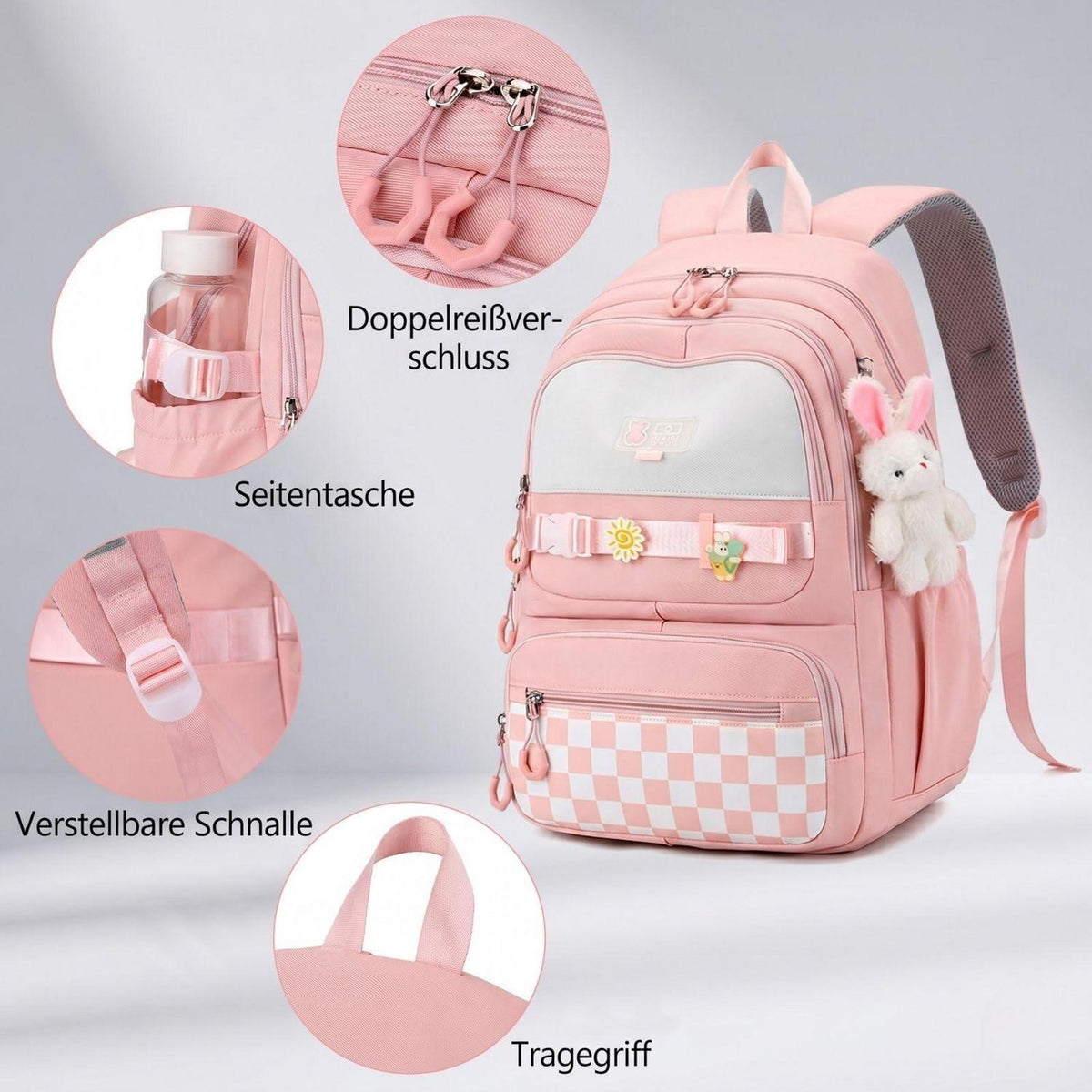 Schulrucksack Mädchen Teenager Lila – Reißfest & Anti-Diebstahl