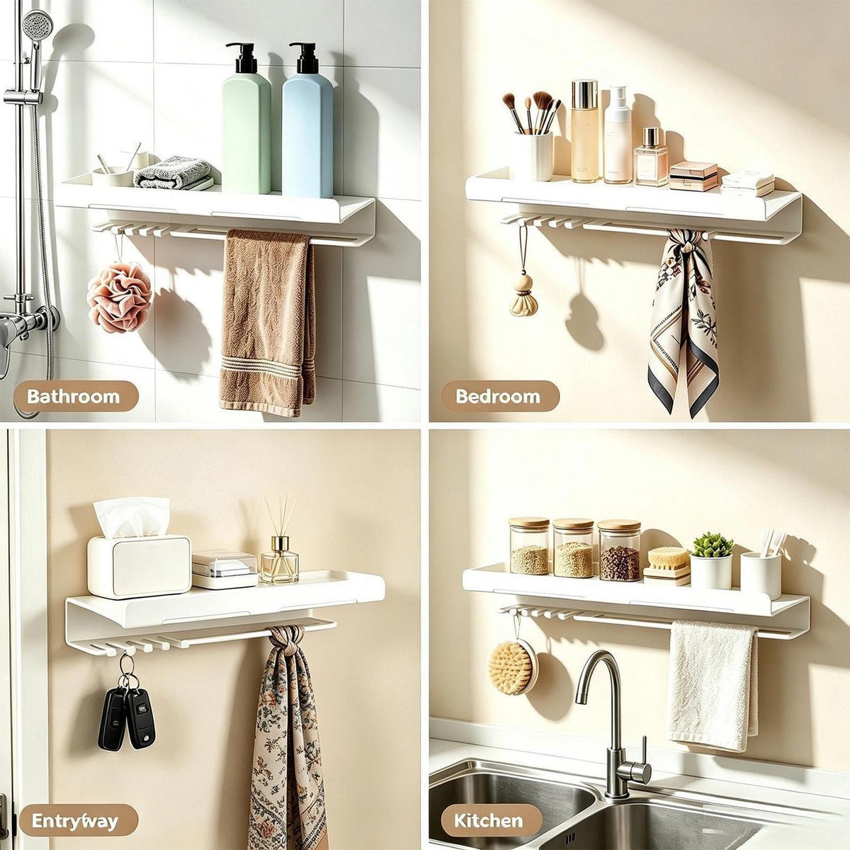 Duschablage Wandregal 40 cm Weiß – Praktisch & Modern