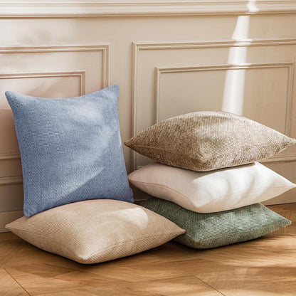 Kissenbezug 50x50 Hellblau Chenille 2er Set