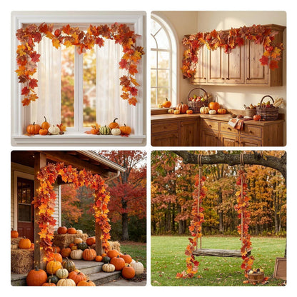 Herbstgirlande 160cm – Ahornblätter, Kürbisse & Beeren Deko