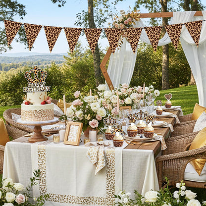Leopard Geburtstag Deko Set mit Banner & Toppern