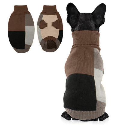 Hundepullover gestrickt warm mit Geschirrloch – Winterpulli für kleine Hunde