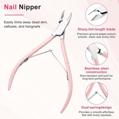 Nagelhautzange Set – Professioneller Nagelhautentferner & Schieber