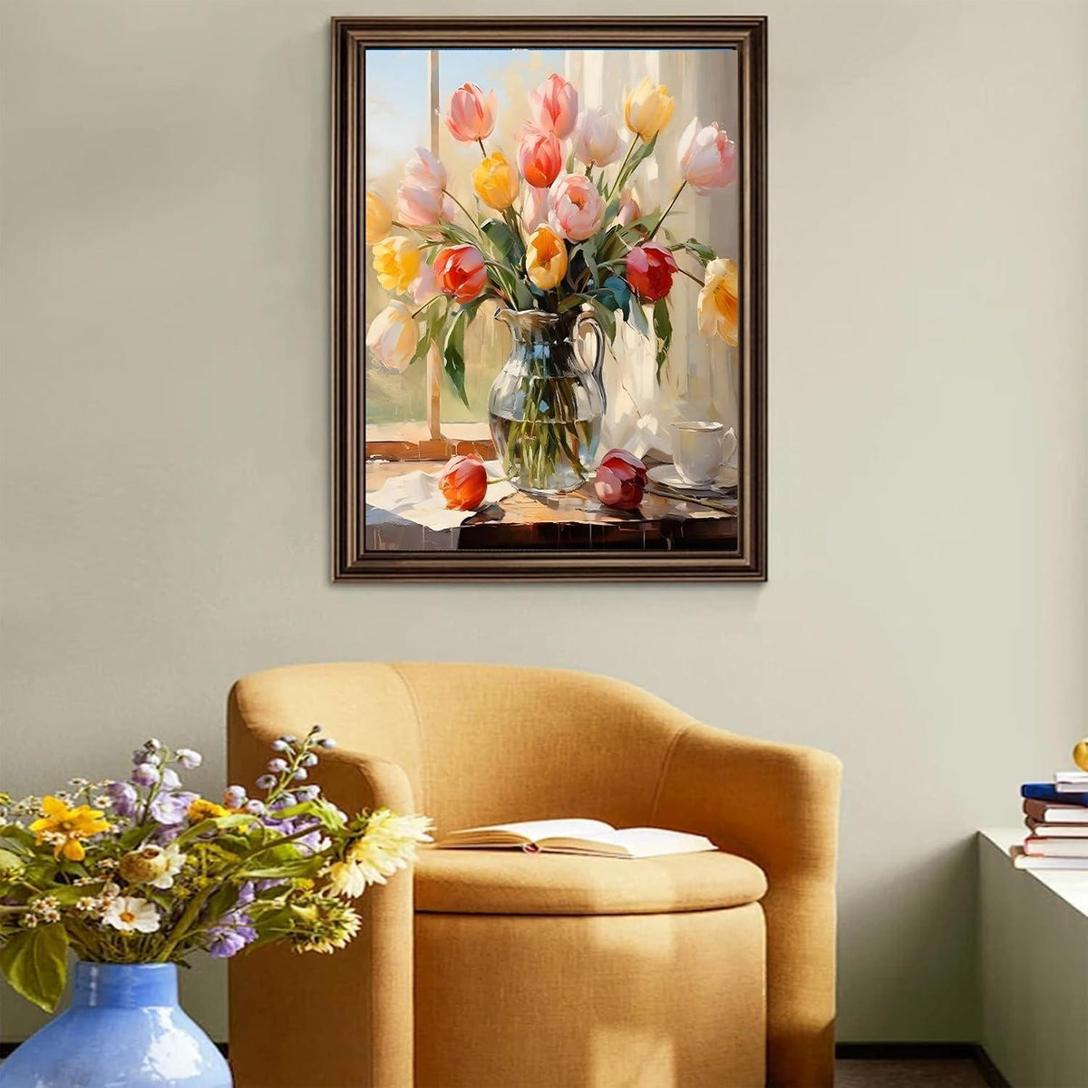 Malen nach Zahlen Tulpen 40x50cm – DIY Bastelset für Erwachsene