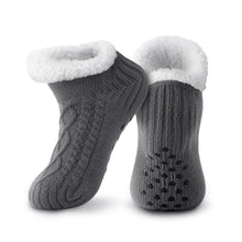 Kuschelsocken mit Stoppern für Damen und Herren, Größe 43-46, Grau
