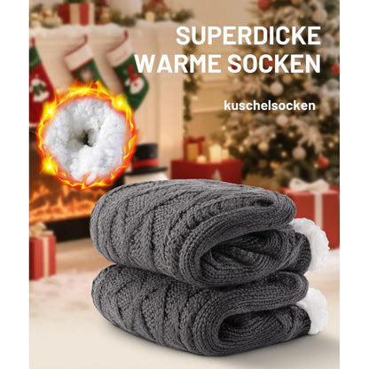 Kuschelsocken mit Stoppern für Damen und Herren, Größe 43-46, Grau