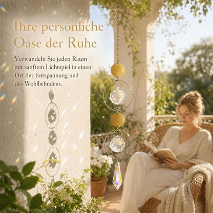 4x Lotusblume Suncatcher Kristall | Fensterdeko Lichtfänger Regenbogen