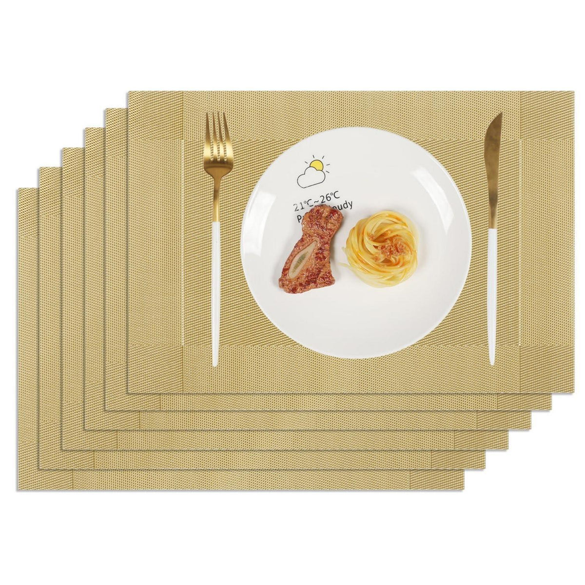 Platzsets Weihnachten Gold 6er Set abwaschbar hitzebeständig
