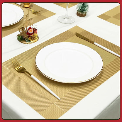 Platzsets Weihnachten Gold 6er Set abwaschbar hitzebeständig