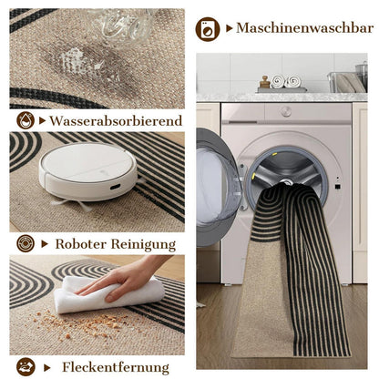Webteppich Läufer 80x300cm – Rutschfest & Waschbar für Flur/Küche