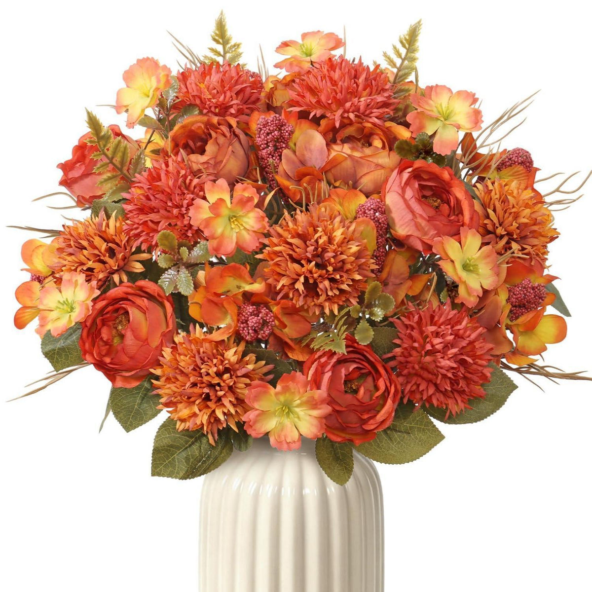 Herbststrauß Kunstblumen Orange | Deko Blumen für Tisch & Heim