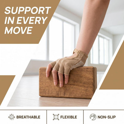 Fingerlose Fitnesshandschuhe atmungsaktiv – Yoga & Pilates