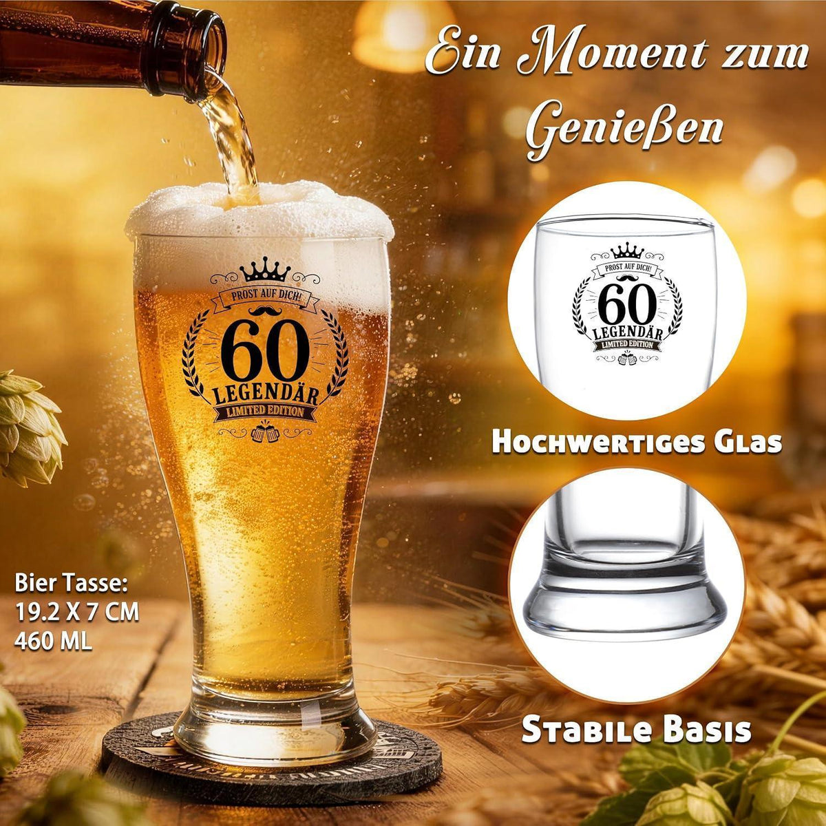 60. Geburtstag Geschenk für Männer – Bier Geschenkset mit Tasche