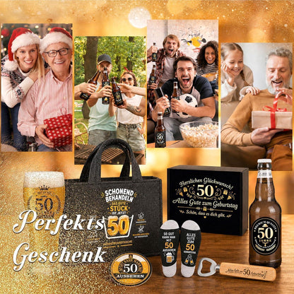 50. Geburtstag Geschenkset für Männer mit Bier & Zubehör