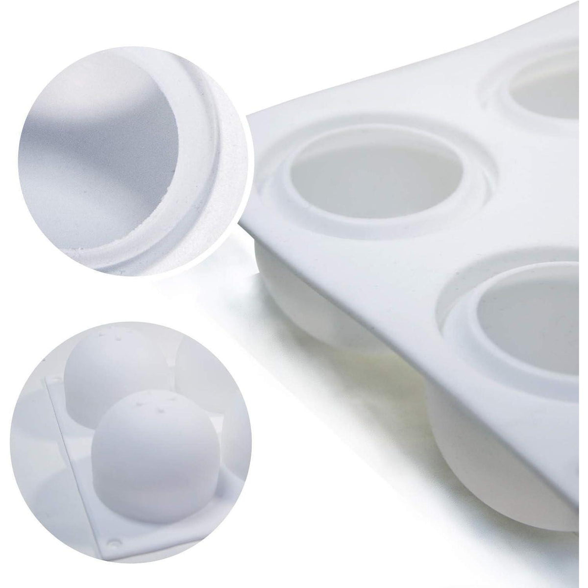 Silikon Kugelform 8 Hohlräume - Für Schokolade, Gelee & Co. (2er Pack)