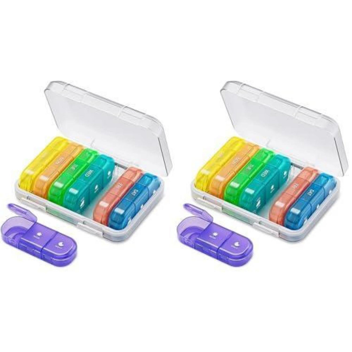 Tablettenbox 21 Fächer – 7 Tage Reise Pillendose (2er Pack)