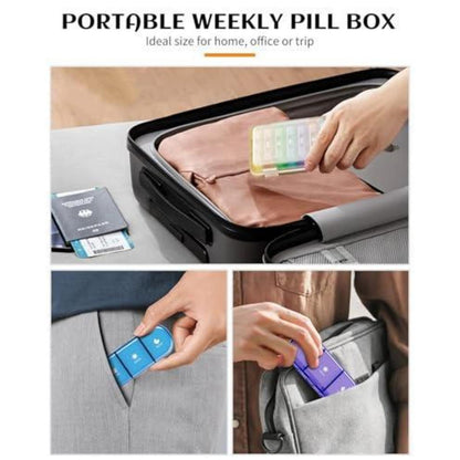 Tablettenbox 21 Fächer – 7 Tage Reise Pillendose (2er Pack)