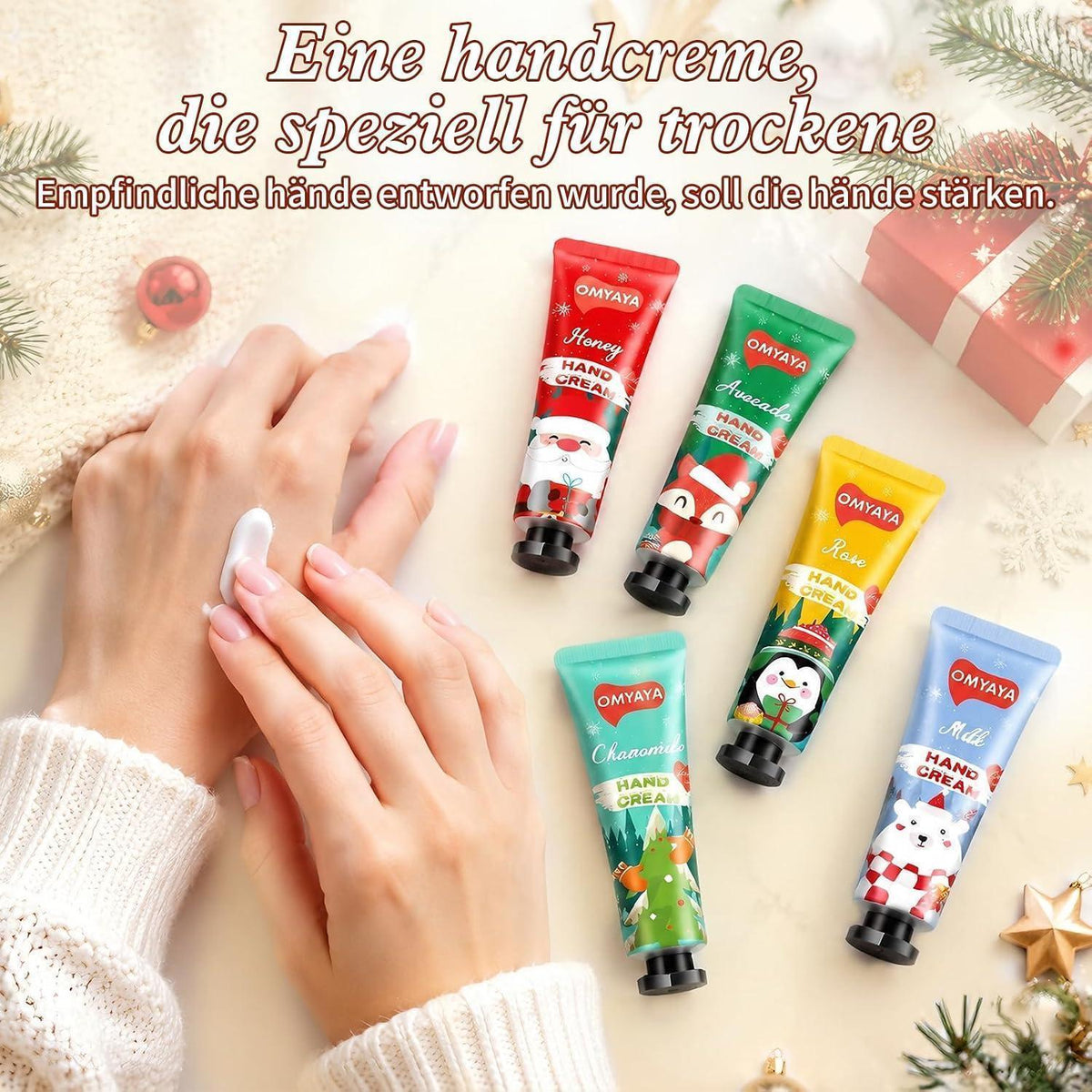 Handcreme Mini Set 50er Pack Weihnachten für Trockene Hände