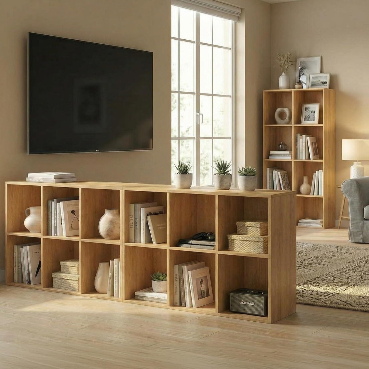 Würfelregal Holz 5 Fächer – Bücherregal & Raumteiler