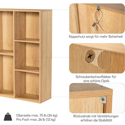 Würfelregal Holz 5 Fächer – Bücherregal & Raumteiler
