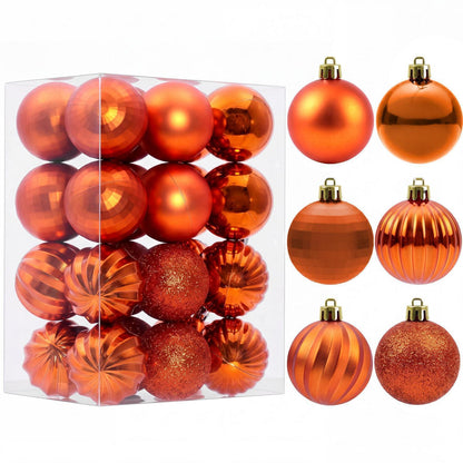 24 Weihnachtskugeln Set, 4cm, Bruchsicher & Dekorativ