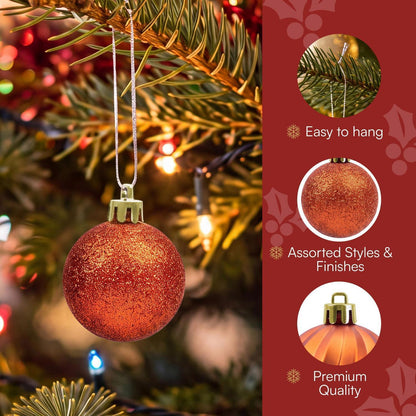 24 Weihnachtskugeln Set, 4cm, Bruchsicher & Dekorativ