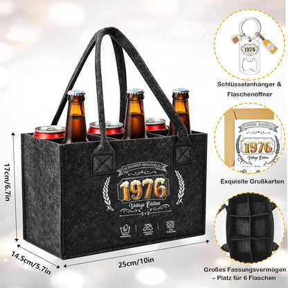 Bier Handtasche Geschenkset 50 Geburtstag Mann mit Socken & Schlüsselanhänger