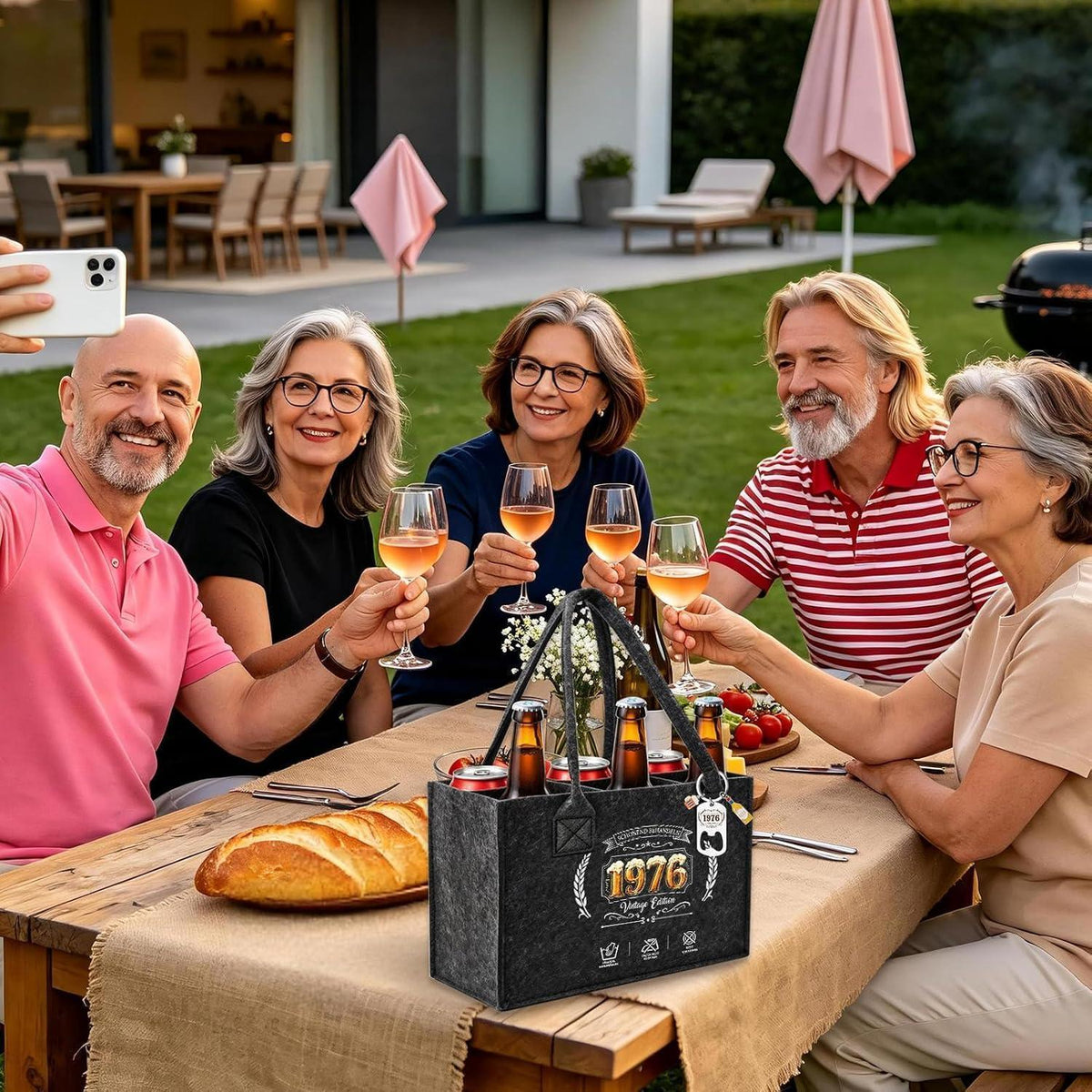 Bier Handtasche Geschenkset 50 Geburtstag Mann mit Socken & Schlüsselanhänger