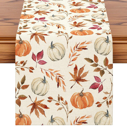 Tischläufer Herbst Erntefest Kürbisse Blätter 40x180 cm