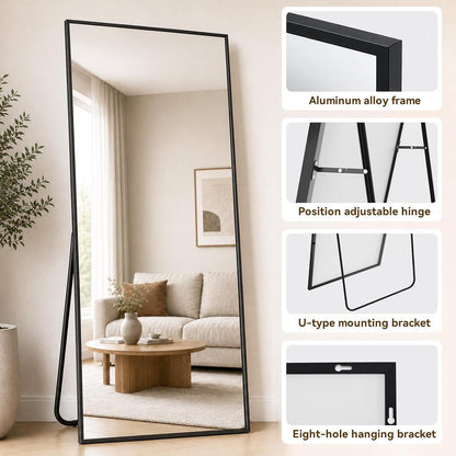 Ganzkörperspiegel 180x75cm – Stand- & Wandspiegel mit Aluminiumrahmen