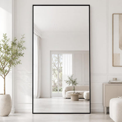 Großer Ganzkörperspiegel 198x89cm – Stand- & Wandspiegel Schwarz