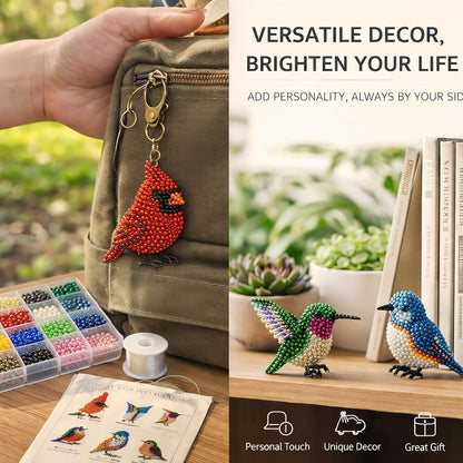3D Perlentiere Bastelset Vogel – Kreatives DIY Kit für Erwachsene & Kinder