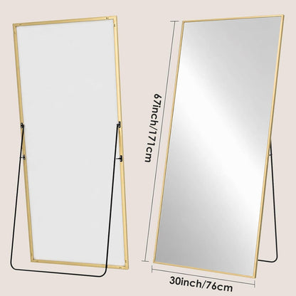 Großer Ganzkörperspiegel 171x76cm – Stand- & Wandspiegel Gold
