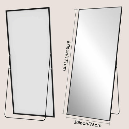 Ganzkörperspiegel 171x76cm – Stand- & Wandspiegel mit Aluminiumrahmen