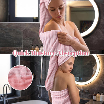 Kobete Handtuchset Rosa, 4-teilig – 100% Baumwolle