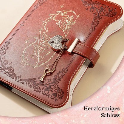 Notizbuch mit Schloss & Schlüssel – Vintage Fuchs Design A5