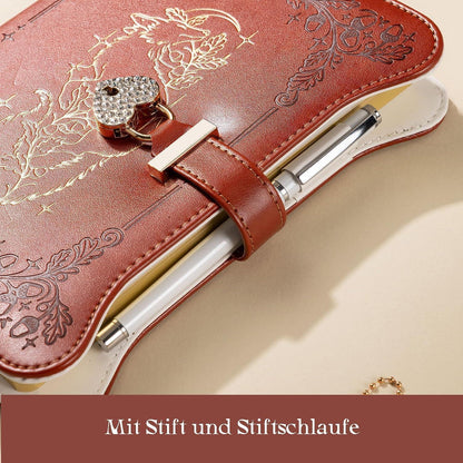 Notizbuch mit Schloss & Schlüssel – Vintage Fuchs Design A5