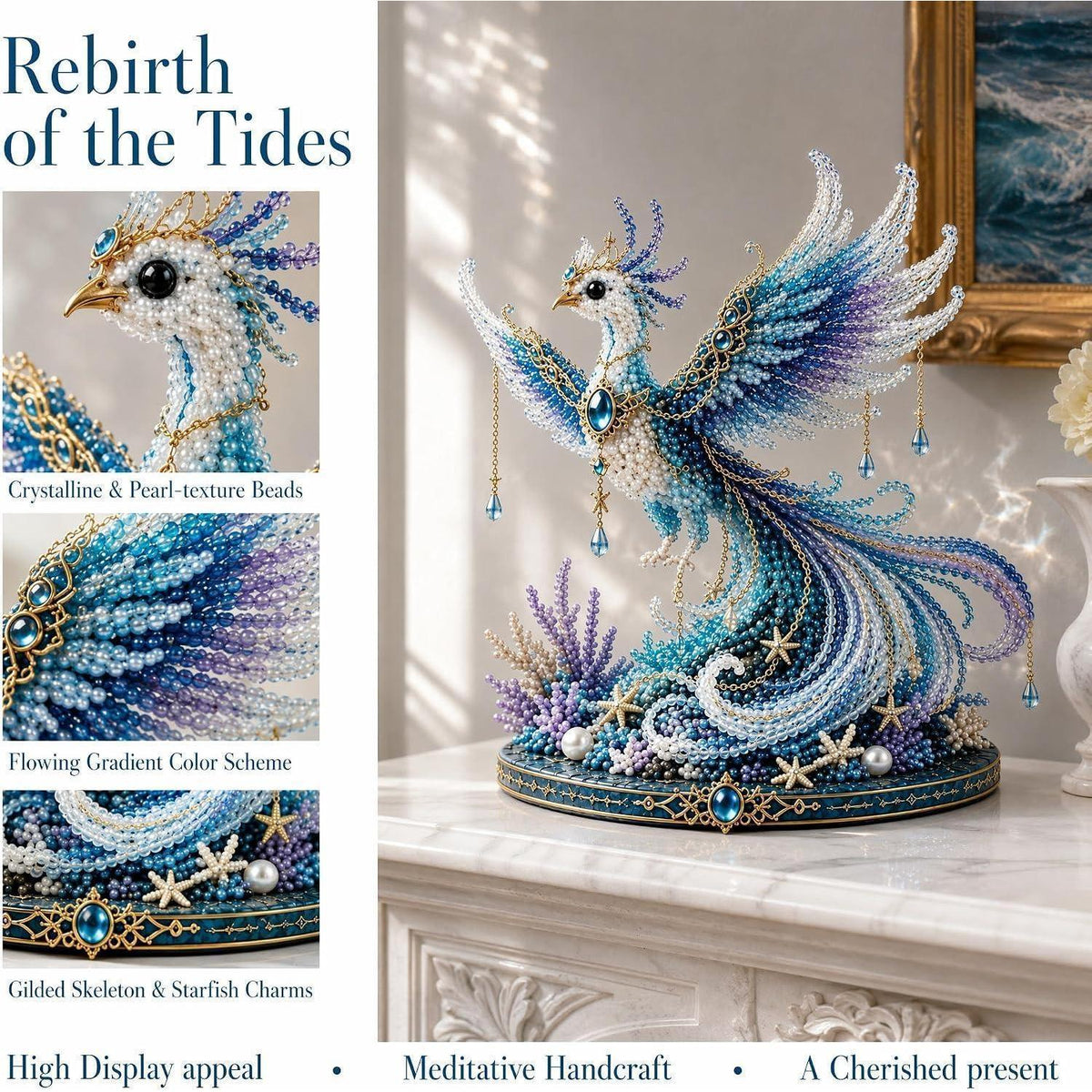3D Perlen Tier Bastelset Phönix – Kreatives DIY Geschenk