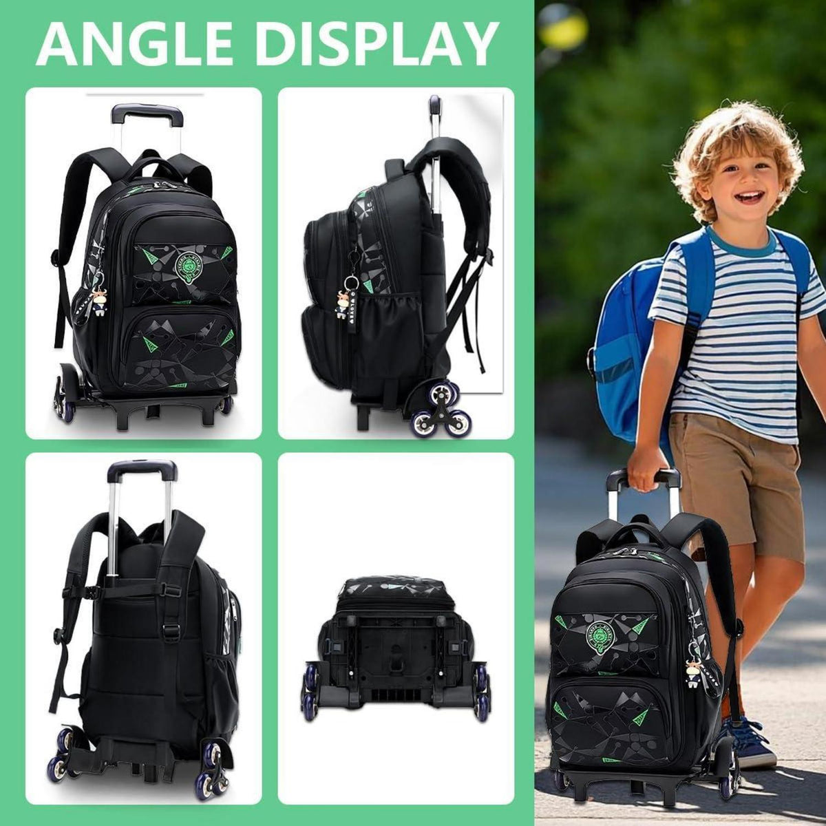 Rucksack mit Rollen für Kinder – Schultasche Trolley
