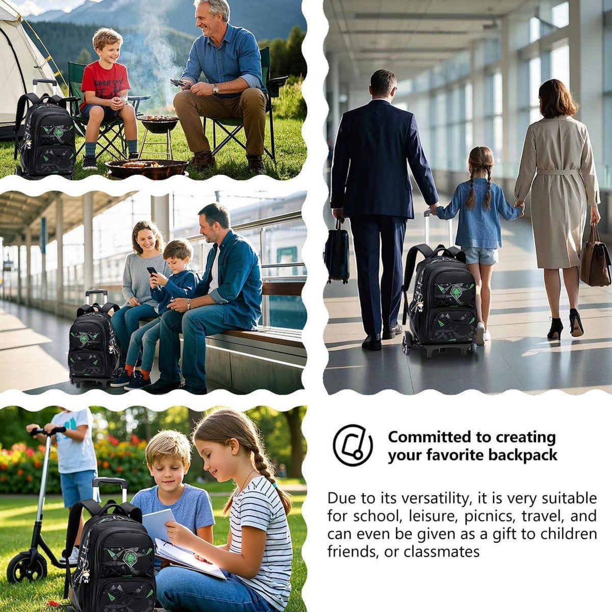 Rucksack mit Rollen für Kinder – Schultasche Trolley
