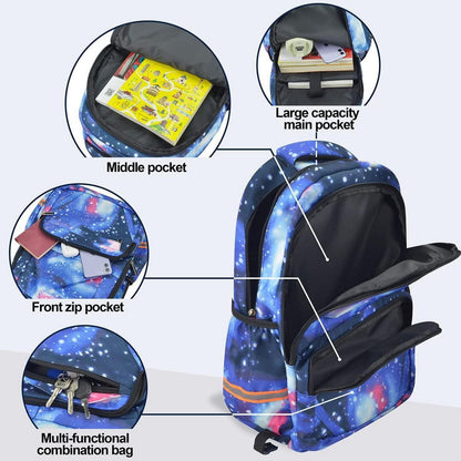 Rucksack mit Rollen für Kinder – Blauer Schulrucksack mit Trolley
