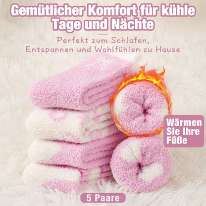 Kuschelsocken Damen 36-42 Rosa Flauschig Warm Bettsocken Geschenkidee