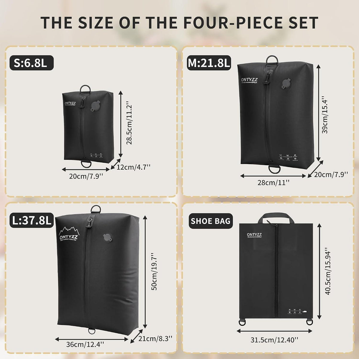 Koffer Organizer Set 5-tlg. Compression Packwürfel & Vakuumbeutel