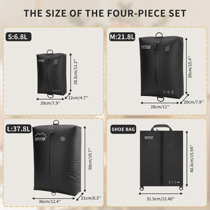 Koffer Organizer Set 5-tlg. Compression Packwürfel & Vakuumbeutel