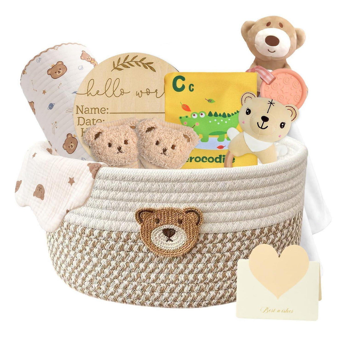 Baby Geschenkset 10-teilig für Neugeborene Jungen & Mädchen